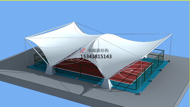 中牟體育館公園膜結(jié)構(gòu)【看臺雨棚】門球場案例